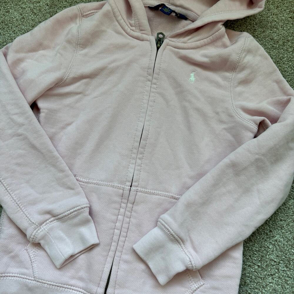 Polo Ralph Lauren Girls Light Pink Hoodie Sweatshirt Sz 6 - Picture 2 of 3